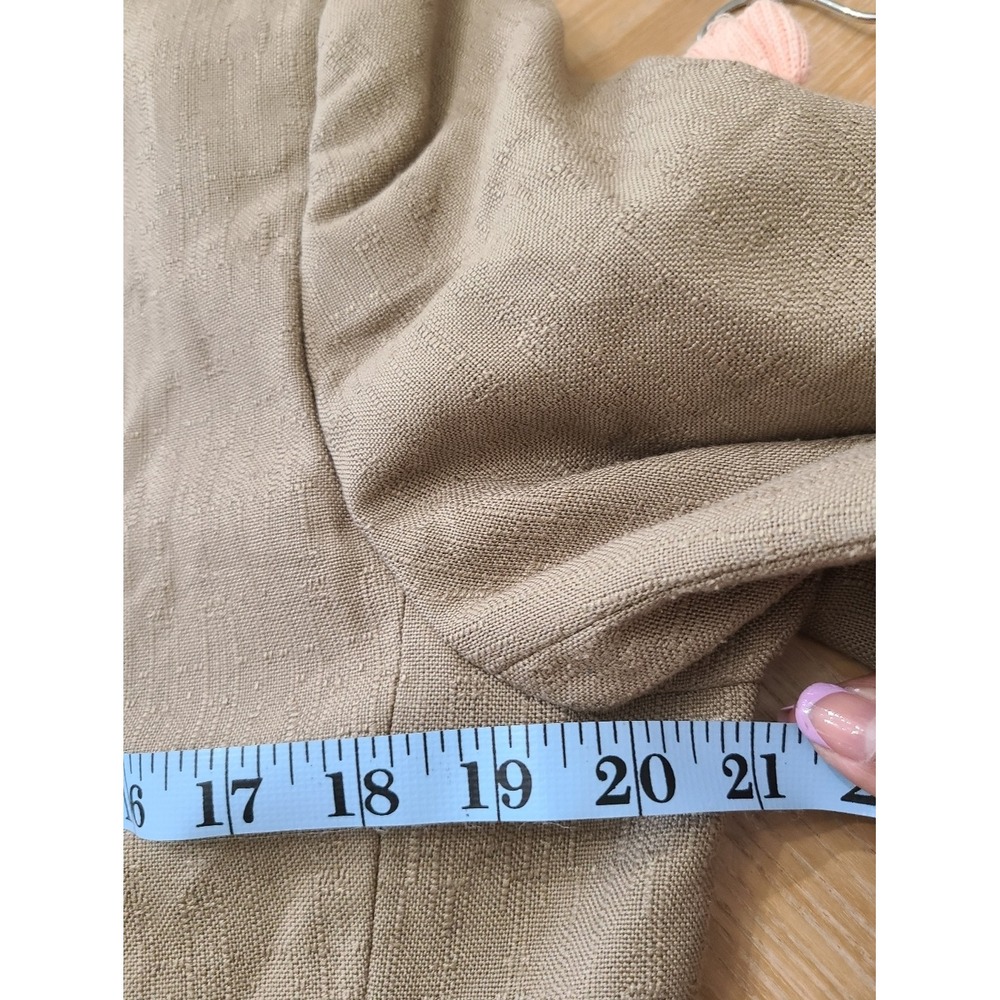 Christopher Blazer Women 14 Tan Good Textured Gold Button Collarless Vintage USA - Picture 10 of 11